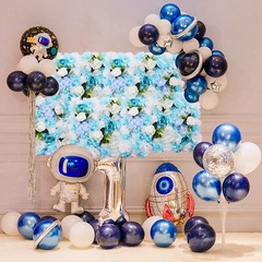 Silk Flowers Wall Panels for Wedding Backdrop 6 Packs Blue Artificial Floral