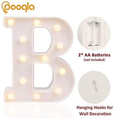 LED Marquee Letter Lights Sign, Light Up Alphabet Letter Letter B Warm White