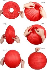 4″6″8″10″12″14″16″18 Round Paper Lanterns Lamp Wedding Birthday 10″/25CM, Red