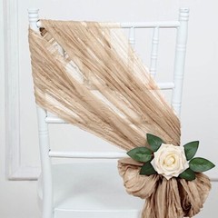 5 BEIGE Gauze Cheesecloth CHAIR SASHES Party Events Decorations Supplies