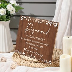 Rustic Wedding Memorial Sign with Ribbon Reserved Signs Wood in Loving Memory…