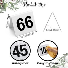 Tuanse 100 Pcs Acrylic Table Numbers 1-100 Double Sided Minimalist Restaurant…