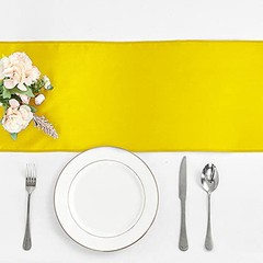 4-Pack Yellow Satin Table Runner 12 x 108 Inch Long Bright and Smooth Silk