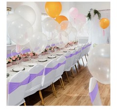 50PCS Purple Spandex Chair Sashes w/ Buckle for Wedding Party