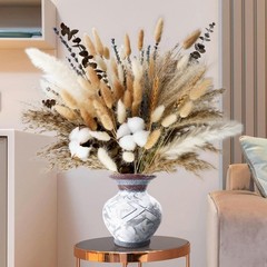 Natural Dried Flower Bouquet – Ppas Grass, Cotton Stems, Bunny Tails,
