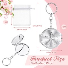 Nosiny 50 Sets Quinceanera Party Favor for Guests Silver Compact Mirror Keych…