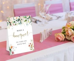 Flower Bar Sign Wedding, Make a Bouquet to Take On Your Way, Bridal Shower De…
