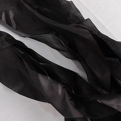 5 BLACK Curly Willow Chiffon Satin CHAIR SASHES Party Event Decorations Supplies