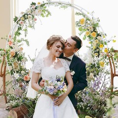 2.2/2.4M Round Metal Wedding Arch Frame Moongate Base Garden Arbor CircularStand