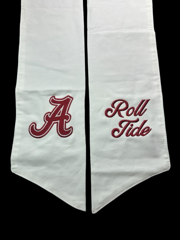 University of Alabama (AL) Cotton Wreath Sash (2 Logos) 30k Stitch