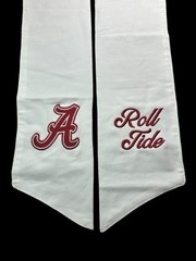 University of Alabama (AL) Cotton Wreath Sash (2 Logos) 30k Stitch