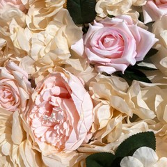 12 Pcs Artificial Rose Flower Wall Panel Bouquet Wedding Party Backdrop Decor.