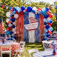 Labor Day Decorations Balloon Arch Kit, Red White and Blue Decorations with