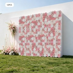 12pcs Flower Wall Backdrops 16.5*16.5in Party Artificial Flower Wall Panels