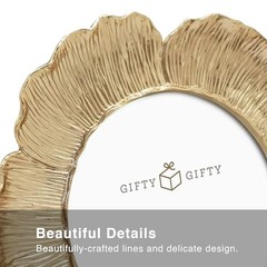 Circular Gold Floral Photo Frame / 4×4 In | For Tabletop Display | 4″X4″