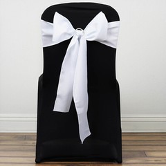 10 White Polyester CHAIR SASHES Ties Bows Wedding Party Ceremony Decorations