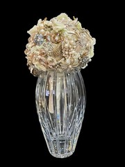 Handmade Bridal Brooch Bouquet Champagne Ivory Pearls Rhinestone Wedding