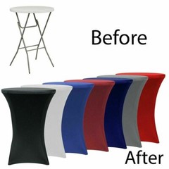 Round Spandex Table Covers, Stretch Tablecloth for Highboy Cocktail Tables