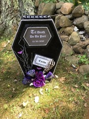 Til Death Do Us Part,Halloween wedding card holder,black,fabric,purple,gothic