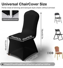 NEW Spandex Chair Covers 30 Pcs. Black Stretch Polyester Chair Slipcovers