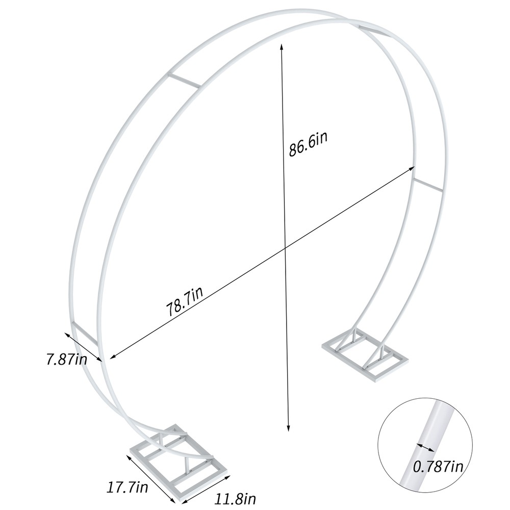 Heavy Duty Circle Wedding Balloon Floral Flower Arch Frame Thickend Square Tubes