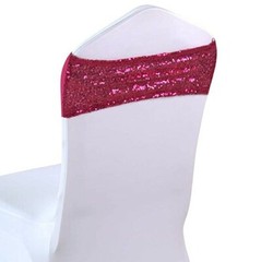 rose gold blue glitter sequin chair bands spandex sashes tie bow ribbon wedding