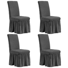 1/2/4/6pcs Dining Room Chair Covers Bubble Lattice Spandex Slipcover with Skirt