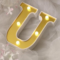 6″ tall GOLD U LED Lighted Marquee Letters Sign Party Wedding Events Decorations