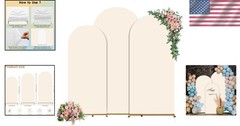 Versatile 3-Pc Spandex Arch Covers for Weddings, Showers & More – 6-7.2 FT Beige