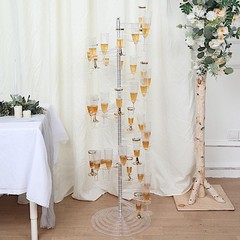 4.5 ft CLEAR Acrylic Spiral Champagne GLASSES HOLDER Flutes Display Stand Party