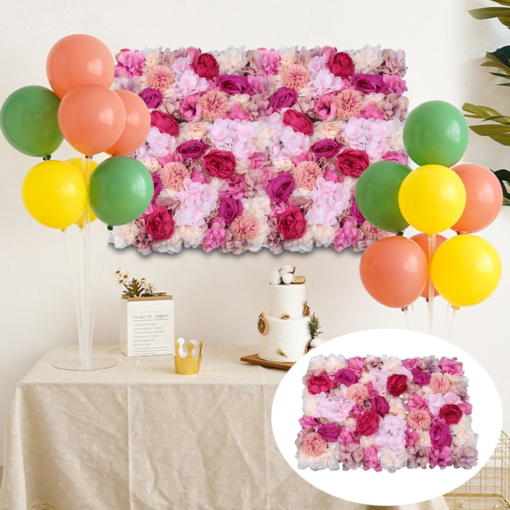 6Pcs Flower Wall Panel Floral Backdrop Wedding Party Home Artificial Flower Deco