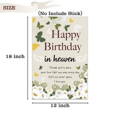 Happy Birthday in Heaven Banner Funeral Memorial Flags Memorial Garden Flags …