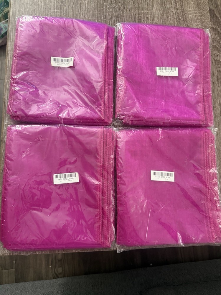 Set of 20 Total Pink Fushia Organza Chair Sashes Wedding Party Decorations