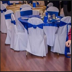 Special Event/Wedding Table & Chair Decorations (Royal Blue, Gold & White)
