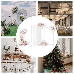 3pcs Rectangular Metal Backdrop Stands Weddings Party White Balloon Frames Decor