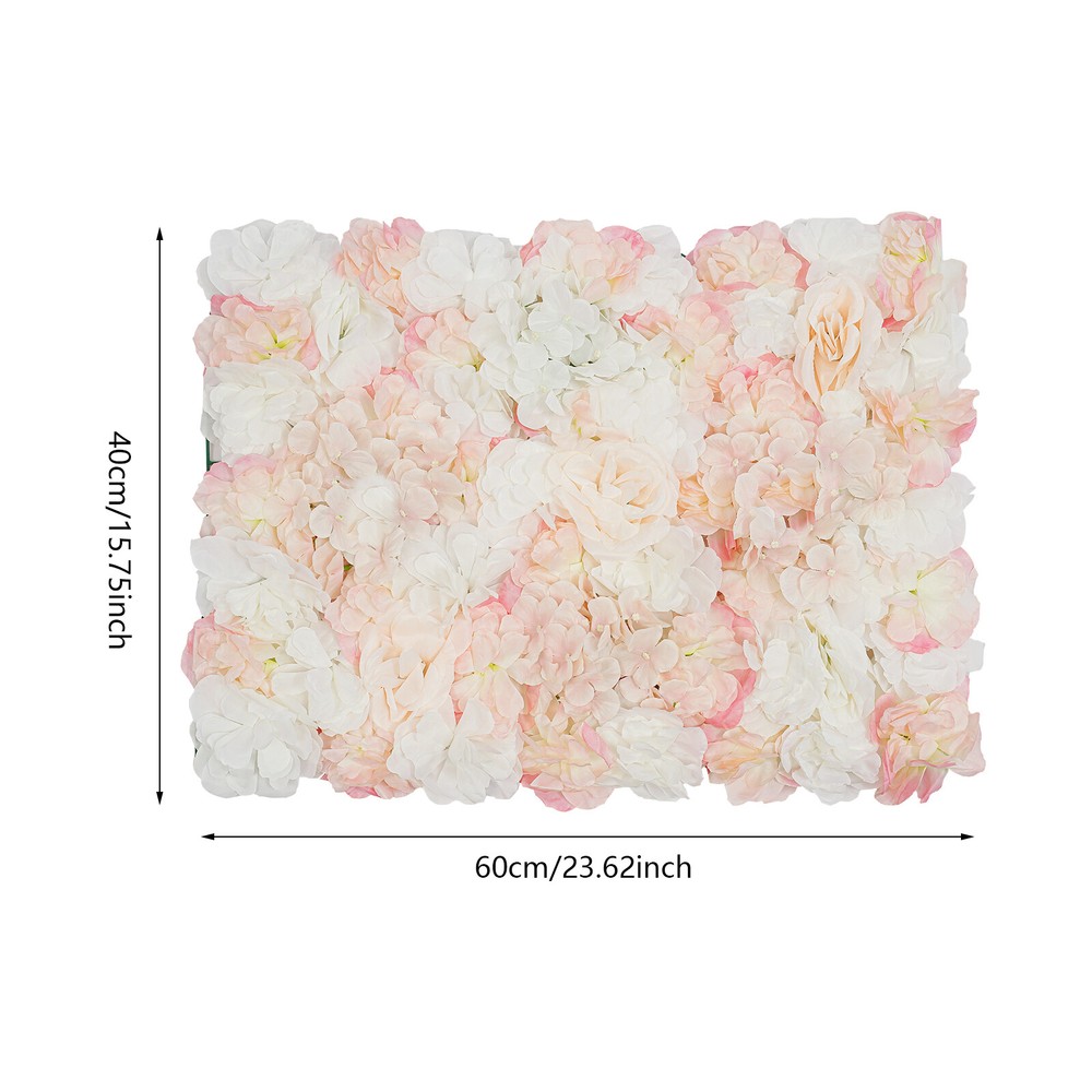 6 Pcs Artificial Silk Flower Wall Panel Floral Backdrop Party Wedding Decoration