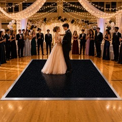 Portable Commercial Dance Floor 9×15 Black Waterproof Tiles Wedding Event Party