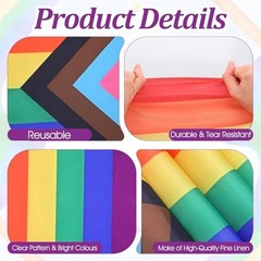Rainbow Table Runner, 13″ x 72″ Pride Month Table Runner Rainbow Tablecloth
