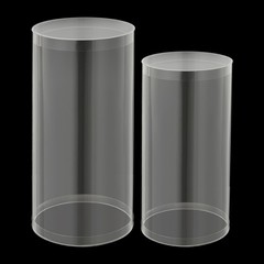 3 Pcs Round Cylinder Pedestal Stand For Wedding Party Display Stand Decor Clear