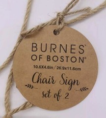 Set of 2 Burnes of Boston Wedding Chair Signs Wall Decor Hubby Wifey Bride Groom