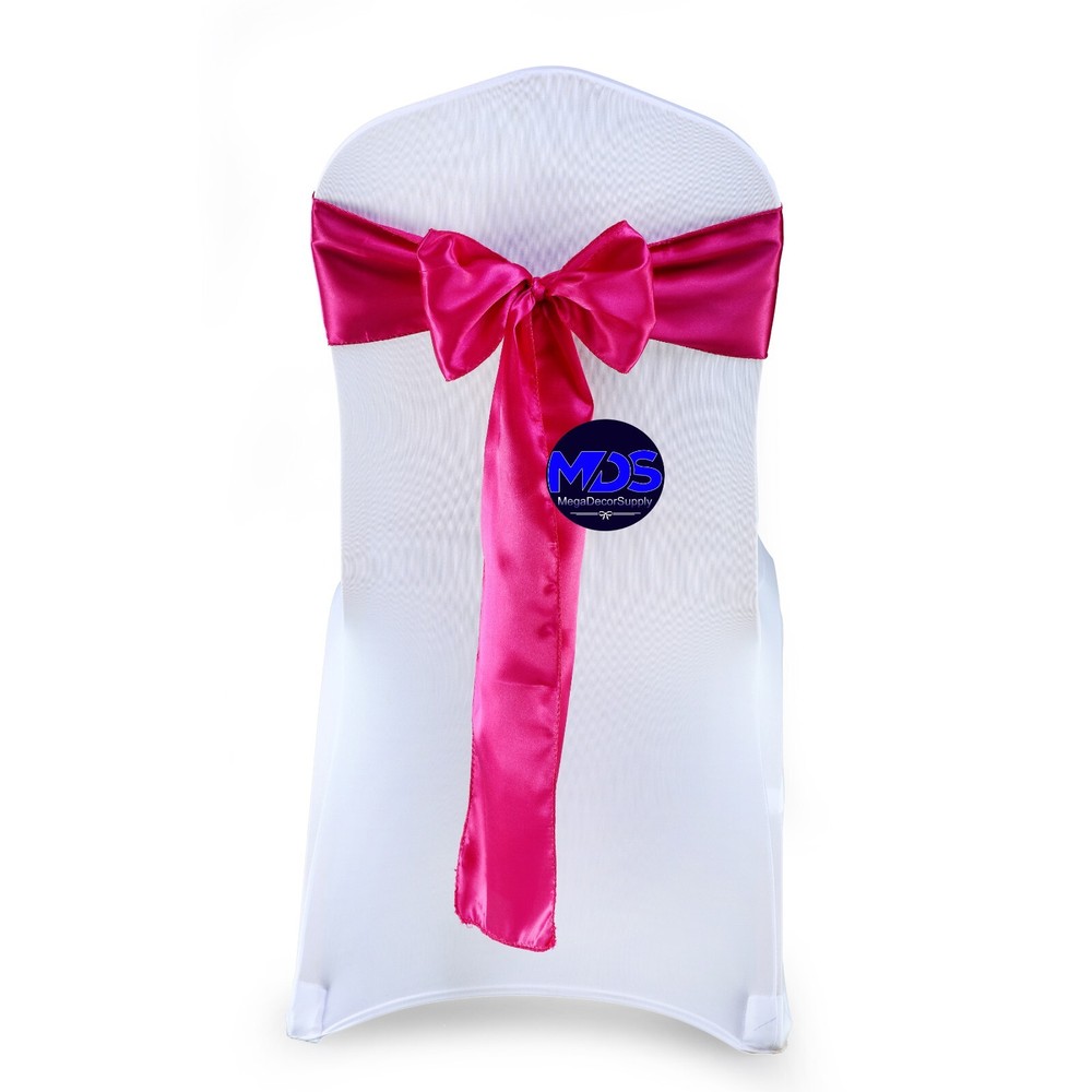 100 MAGENTA Satin Chair Sashes Bows Wedding Party Banquet Events DIY Decoration