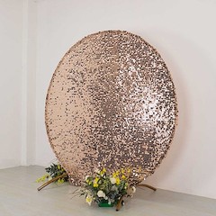 7.5 ft BLUSH Sparkly Big Payette Sequin Backdrop STAND COVER Party Decorations