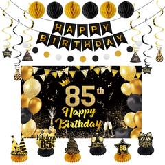 Happy 85th Birthday Party Decoration: Including Birthday Banner Backdrop, Par…