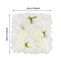 6pcs 15*15in White Artificial Flower Wall Panels Venue Background Floral Decor