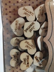 Ginger Ray Heart Wooden Just Married Table Scatter Wedding Confetti, 25 Pack