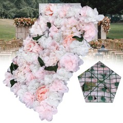 6 Pieces Artificial Flower Wall Panel Wedding Venue Rose Hydrangea Wall 60x40cm