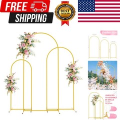 Wedding Arch Backdrop Stand 6FT, 5FT, 4FT Set of 3 Gold Metal Arch Stand for …