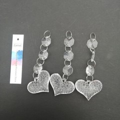60Pc Heart Shaped Acrylic Crystal Octagonal Bead String Garland Chain Chandelier