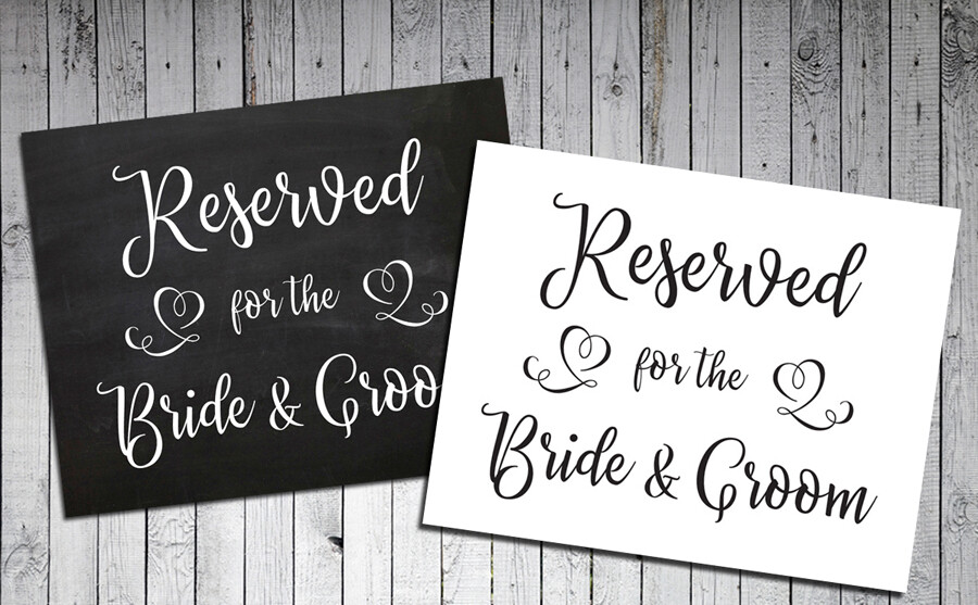 Wedding Decor RESERVED for The BRIDE & GROOM Print, 8×10 CARDSTOCK Print ONLY