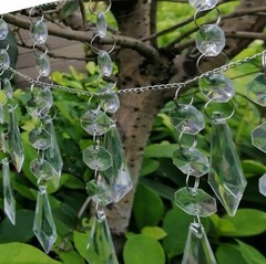 50/100pcs Acrylic Crystal Octagon Bead String Prism Garland Chandelier Hanging